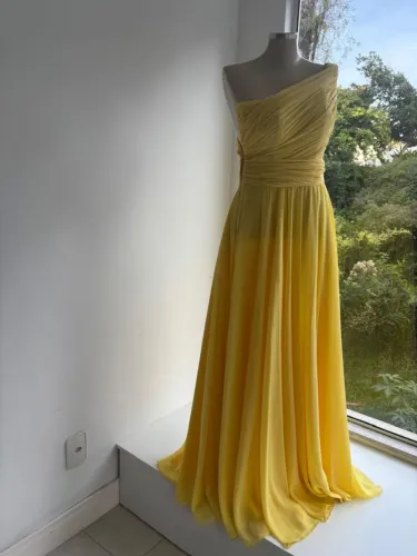 Vestido Amarelo Glamour Festa/casamento/Formatura/convidada.