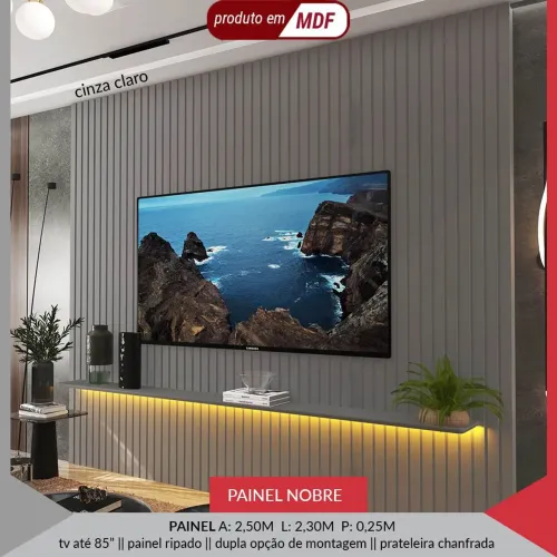 Painel Ripado cinza