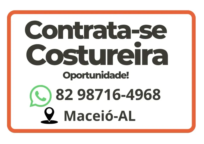 VAGA COSTUREIRA(O)