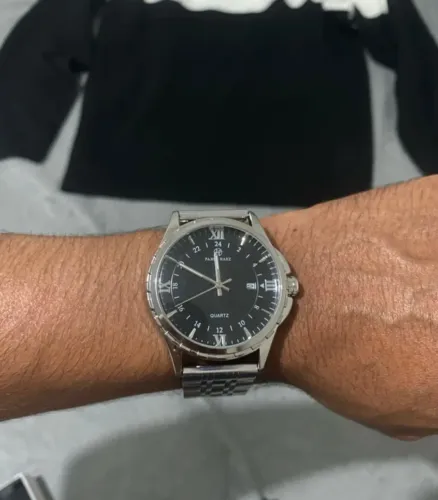 Relógio elegante aço inoxidável