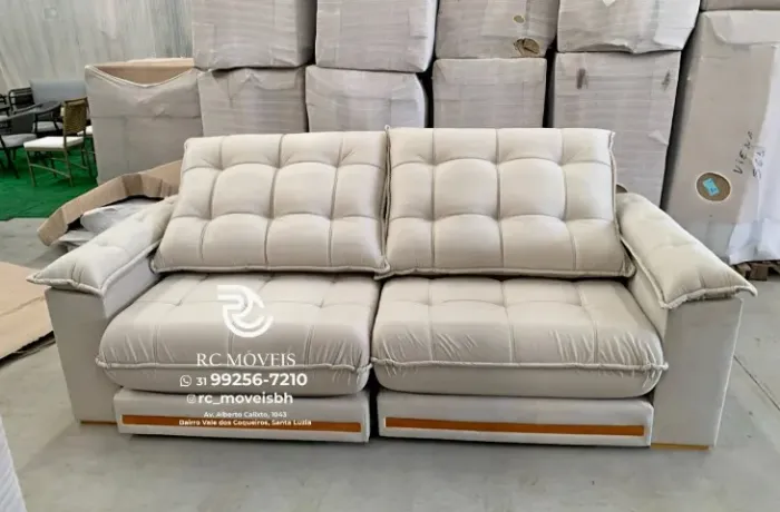 Sofá Retrátil e Reclinável Barcelona Euro Pillow 30cm Molas Ensacadas