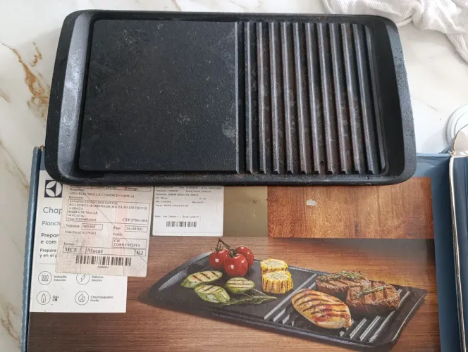 Chapa Grill Electrolux de ferro fundido para Fogão. Indução. Forno e Churrasqueiras