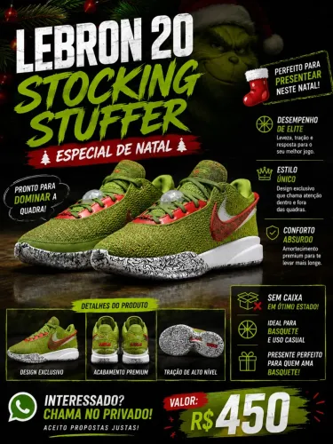 Tênis de basquete lebron 20 em ótimo estado (sem caixa)