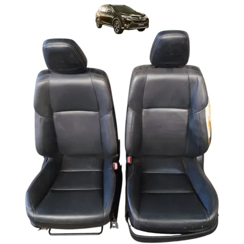 Par Banco Couro Dianteiro Toyota Rav4 2013 2014 2015 Detalhe Preto