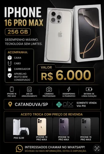 iPhone 16 pro Max 256 cor desert