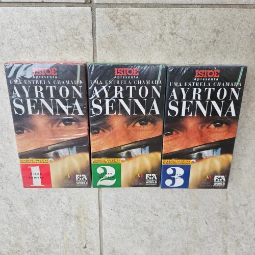 Coleção VHS "Uma Estrela Chamada Ayrton Senna" 3 volumes
