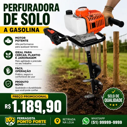 PERFURADOR DE SOLO A GASOLINA