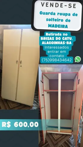 Guarda roupa de madeira solteiro