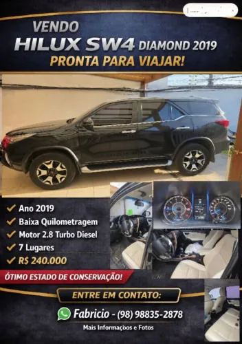 Toyota Hilux SW4 SRX Diamo. 4X4 2.8 TB DIE AUT 2019