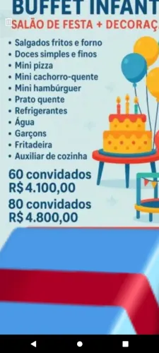 Buffet para festa adulto e infantil 