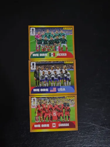 KIT FIGURINHAS DOURADAS PAISES SEDE COPA DO MUNDO 2026 - CANADA MEXICO E ESTADOS UNIDOS