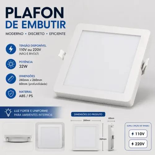 PLAFON DE EMBUTIR 32W