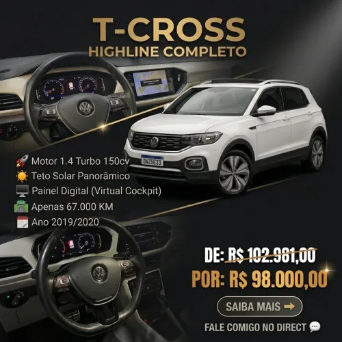 Volkswagen T-Cross Highline 1.4 TSI Flex 16V 5P AUT 2020