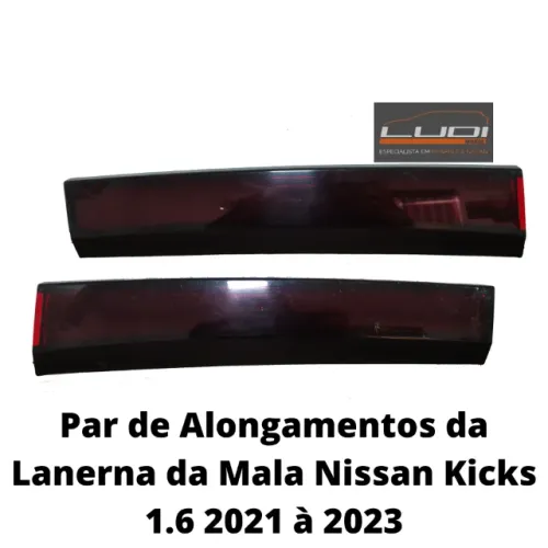 Par de Alongamentos da Lanerna da Mala Nissan Kicks 1.6 2021 à 2023
