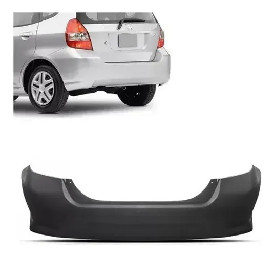 Parachoque Traseiro Honda Fit 2007 à 2008 - Preto Liso - TYG