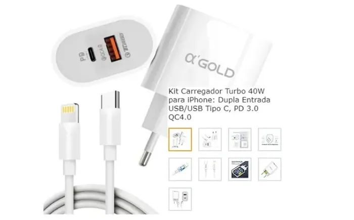 Carregador para Androide e Iphone Turbos