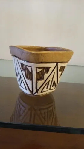 Exclusivo Vaso Artesanal Com Desenhos Indígenas P Decoração