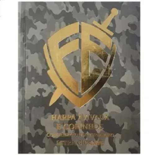 Harpa Cristã Avivada e Corinhos Médio Letra Gigante - Capa Escudo Fé Camuflado NOVO