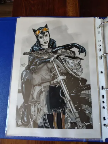 Arte Original CATWOMAN on Bike por Marlon Valieri A4