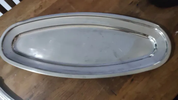 Travessa inox oval grande