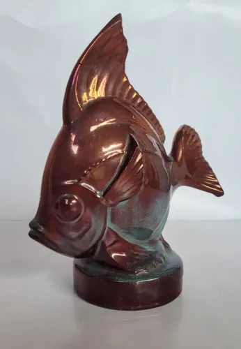 Peixe Escultura em Grés Esmaltado por Roger Guérin - Década de 1920