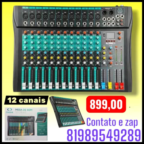 Mesa de som 12 canais Bluetooth Onistek