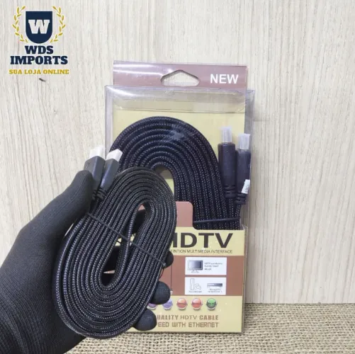 Cabo Conector Hdmi com Fio De Malha 3 Metros 