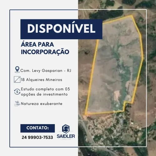 Terrenos para incorporação em Comendador Levy Gasparian RJ