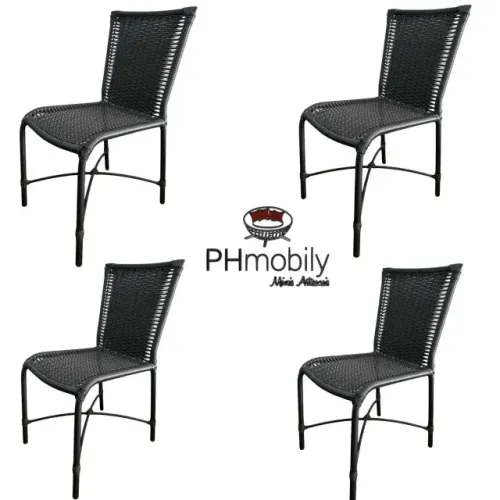 KIT 04 CADEIRAS MARINGÁ DE ALUMÍNIO OM FIBRA SINTÉTICA