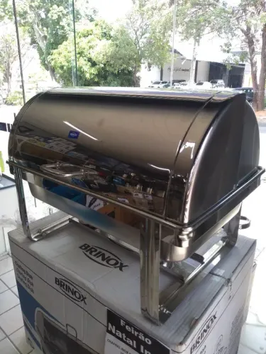 Réchaud Retangular Buffet Inox Brinox 