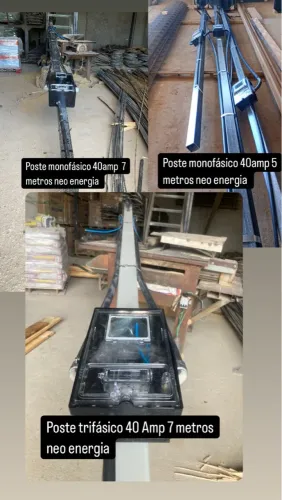 Poste padrão monofásico 5 metros neo energia 