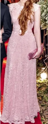 vestido de festa longo rosa nude madrinha