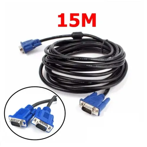 Cabo Vga 15m Monitor Lcd Pc Tv Projetor 15 Metros Blindado