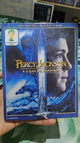 Blu-ray 3D + 2D Percy Jackson E O Mar De Monstros Lacrado 