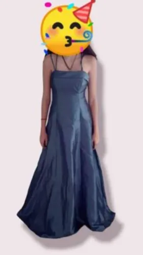 Vestido Longo Azul Elegante