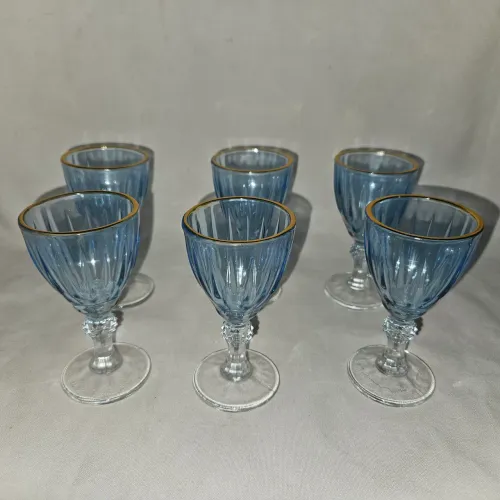 Jogo de taças licor azul hauskraft