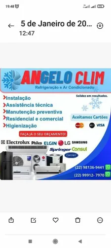 Técnico de refrigeração. Em rio das ostras. E barra de sao joao.