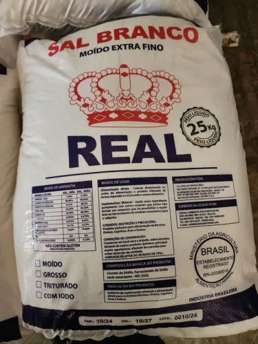 Sal Branco Moído Extra Fino Real 25kg