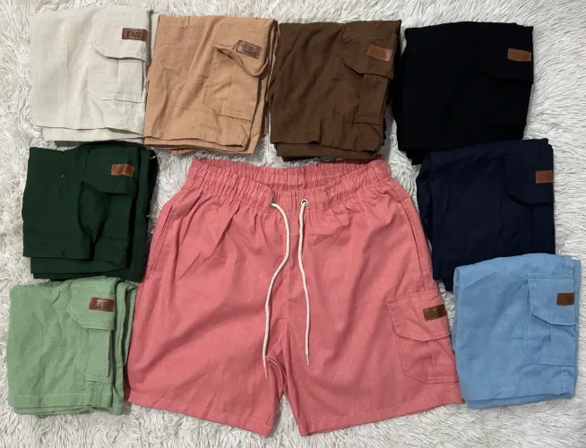 Bermuda Linho Cargo Masculino 