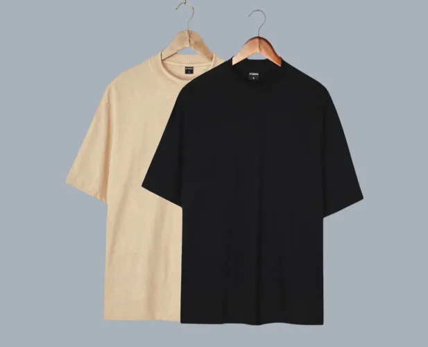 kit 2 camisetas oversised 100% algodão penteado