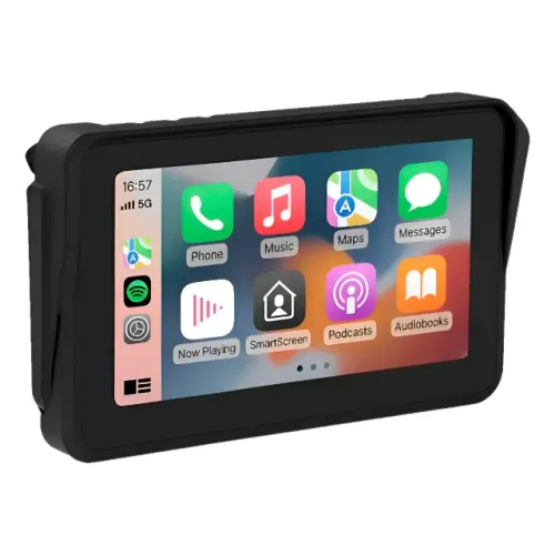 Central Mp5 Etech Moto Carplay Android Auto Resistente Água Preto
