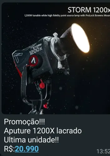 Promoção!!! Iluminação profissional <br>Aputure 1200X lacrado<br>Ultima unidade!!<br>R$:20.990