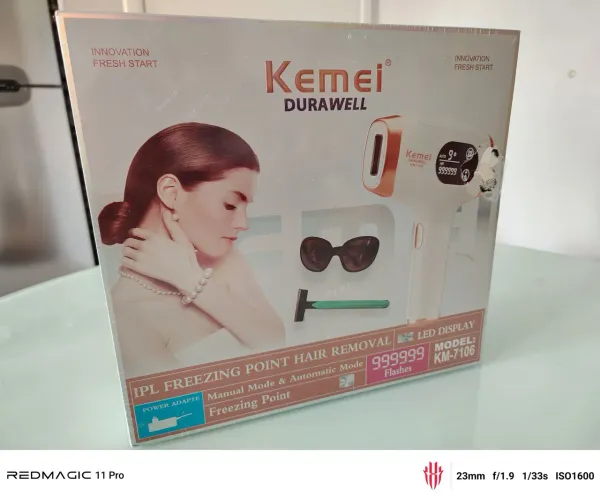 Depilador a laser de luz pulsada (IPL) Kemei, modelo KM-7106. (NOVO)