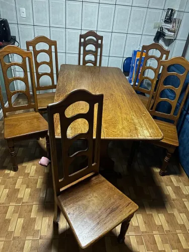 Conjunto Mesa de Madeira