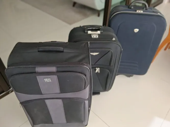 Kit com 3 Malas grandes em lona