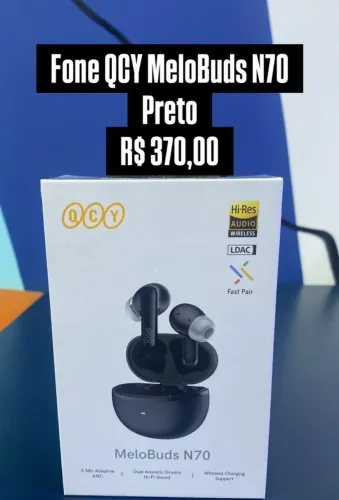 Fone QCY MeloBuds / Lacrado / Preto / Loja física / $370,00