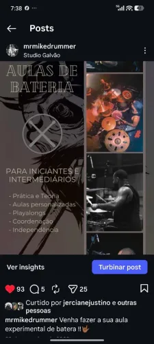 Aulas de bateria