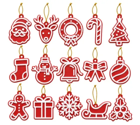 Kit 15 Enfeites Natalinos para Árvore de Natal 6cm Decoração Natalina