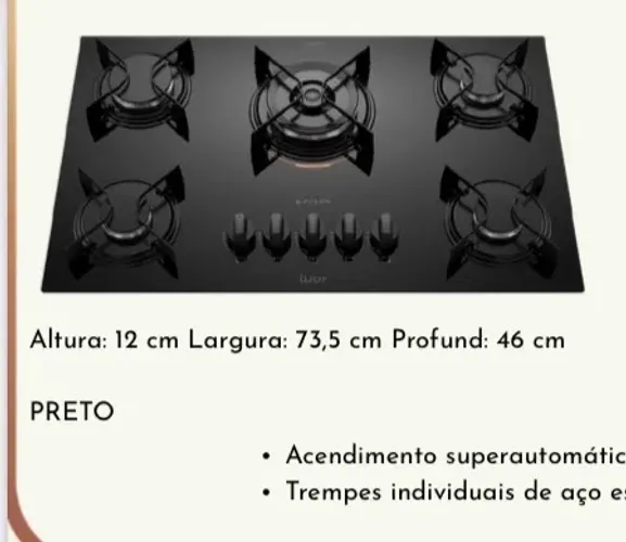 Fogão Cooktop Melinda