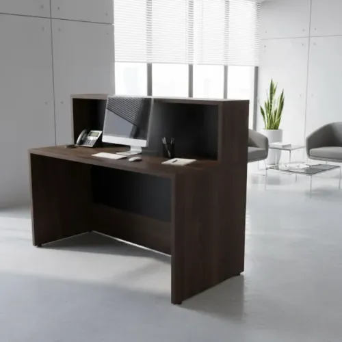Balcão Recepção Marsala Preto Design Moderno Reforçado 63083